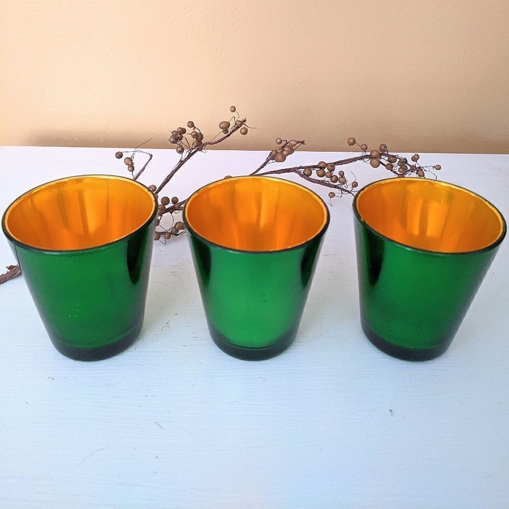Mercury Lights Set Of 3 Glass Votive Candleholders NEW
